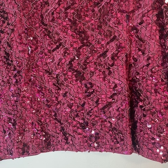 Neiman Marcus Glitter Sequin Embroidered Lace Jacket with Jewel Button Front. 16 - Picture 11 of 12